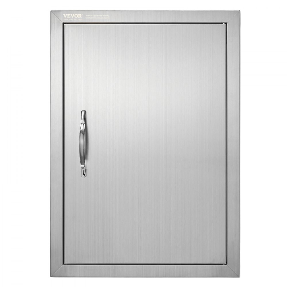 Grill Access Door, 432 x 610 x 46 mm, Single Outdoor Kitchen Door, Flush Mounted Stainless Steel Door, Vertical Wall Door with Handle, for Grill Island, Grill Station, Outdoor Cabinet, etc Grill Access Door, 432 x 610 x 46 mm, Single Outdoor Kitchen Door, Flush Mounted Stainless Steel Door, Vertical Wall Door with Handle, for Grill Island, Grill Station, Outdoor Cabinet, etc