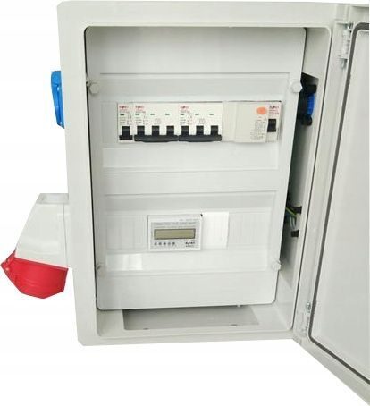 Elektrischer Wandverteiler Digitalzähler 2x 230 V 16A / 1 x 16A / 1 x 32A Komplettset Baustromverteiler GEBÄUDESCHALTANLAGE Schaltanlage