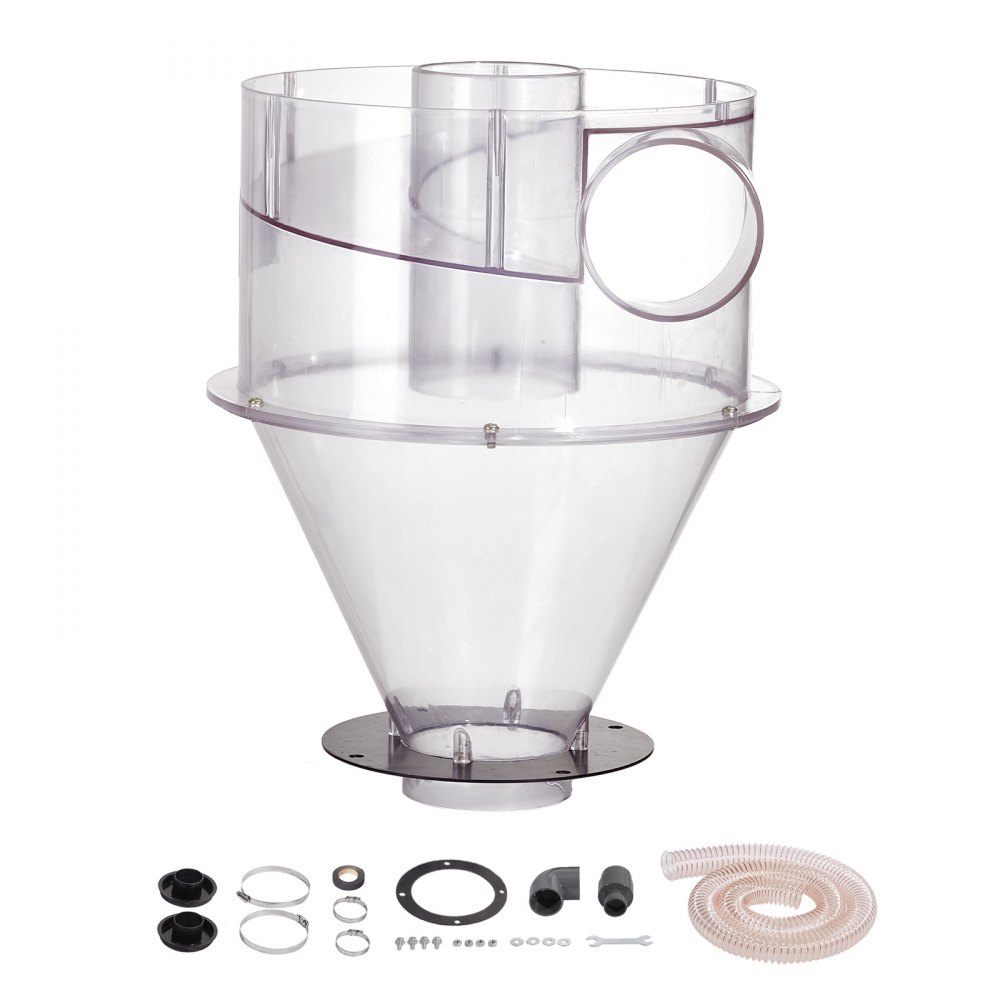 Collecteur de poussière cyclone, séparateur de collecteur de poussière cyclone de 4", collecteur de poussière ABS avec connecteur de trou OD de 2" et tuyau d'aspiration humide/sec, convient à un réservoir de 5 à 10 gallons (réservoir non inclus). Collecteur de poussière cyclone, séparateur de collecteur de poussière cyclone de 4", collecteur de poussière ABS avec connecteur de trou OD de 2" et tuyau d'aspiration humide/sec, convient à un réservoir de 5 à 10 gallons (réservoir non inclus).