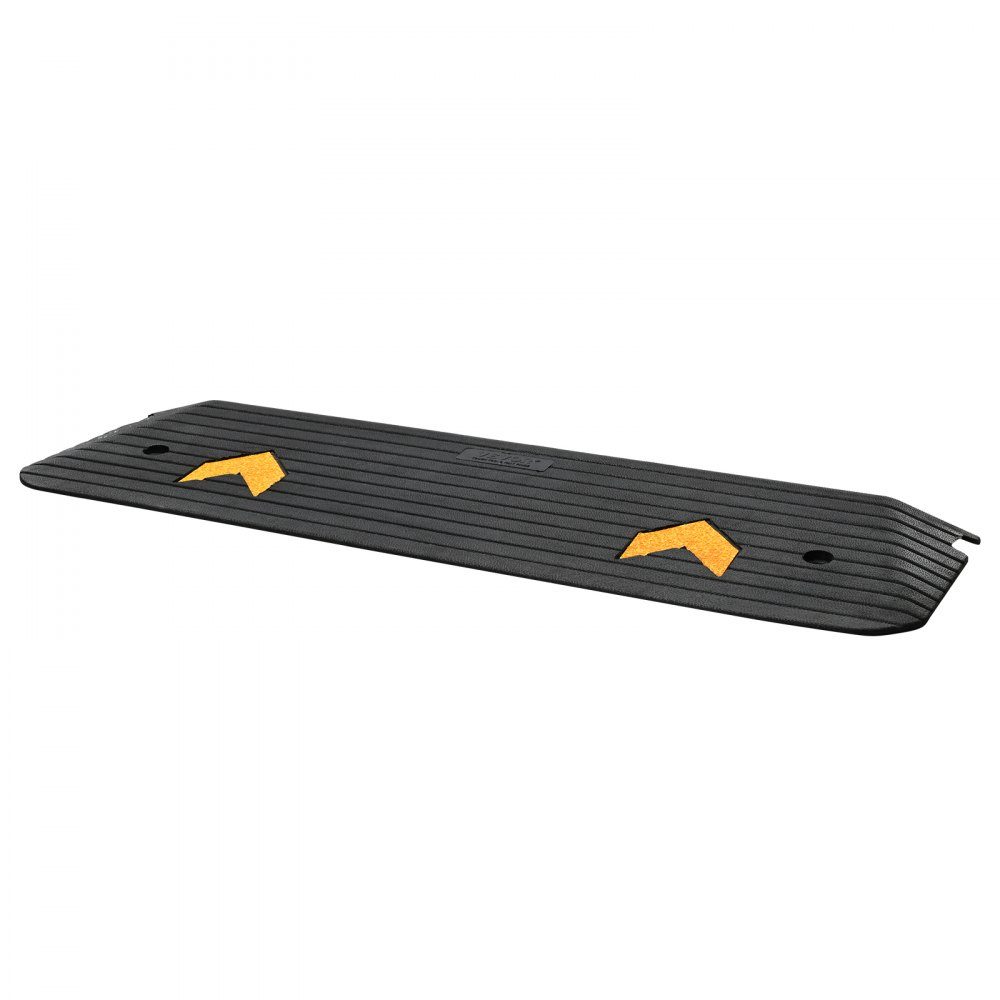 Threshold Ramp, Solid Rubber Door Sill Ramp, 15 Ton Load Capacity, Curb Ramp with Channel, 113 x 24.1 x 2.5 cm, Wheelchair Ramp, Access Ramp, Rubber Ramp, Ideal for Uneven Floor Curbs