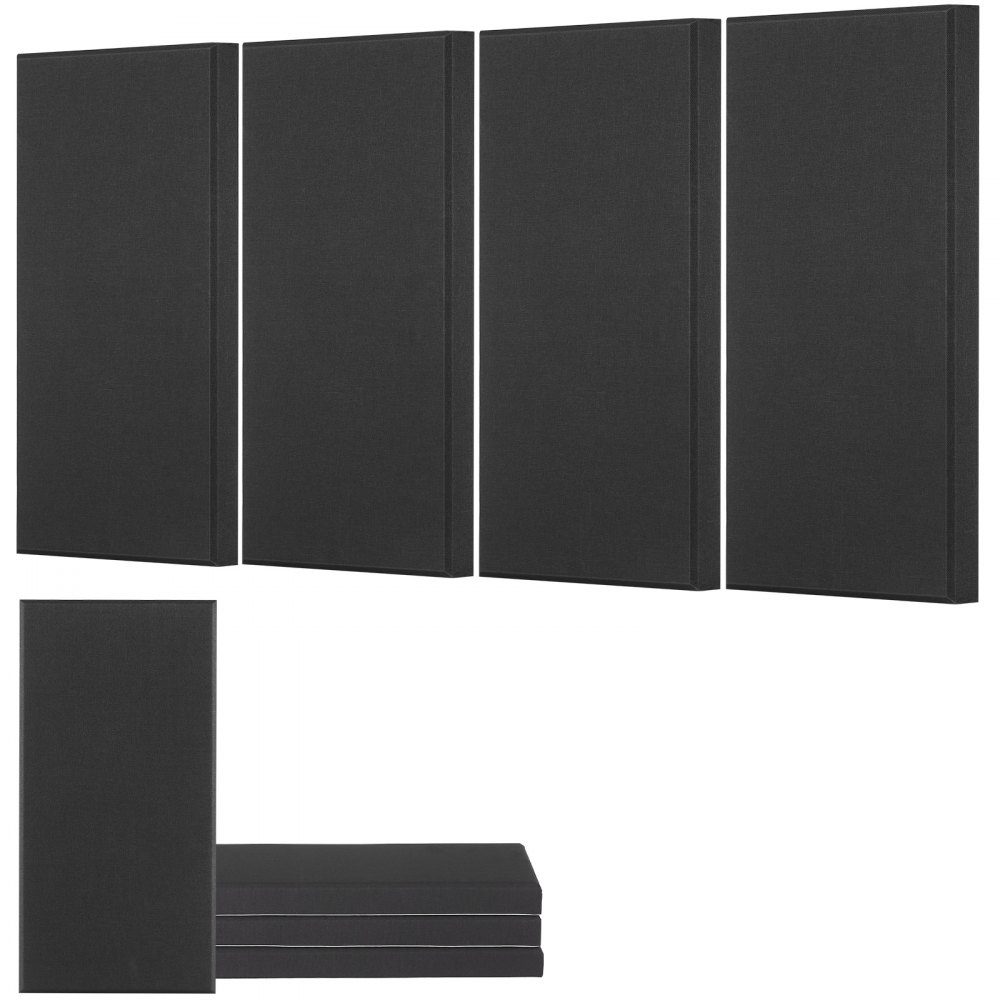 Acoustic Panels 4 Pack 600x300x50mm Sound Absorbing Fiberglass Panels Self Adhesive Acoustic Wall Panels for Studios Offices Home Theaters Conference Rooms Black