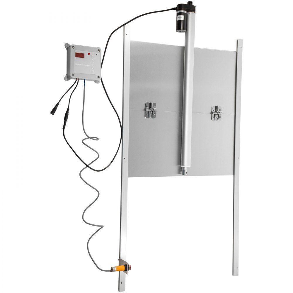 Automatische Hühnerklappe, Aluminiumlegierung/ABS, Hühnertür mit Schieber, 66 W, Hühnertorwächter, 30 x 30 cm, Türöffner mit Lichtsensor, Zeitsteuerung, ideal für den Außen-/Innengebrauch von Hühnerställen
