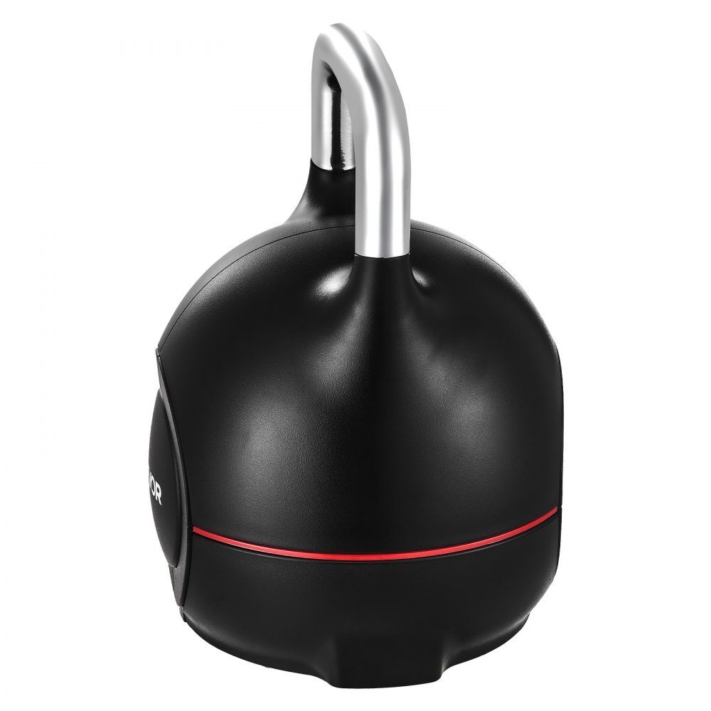 Kettlebell regulowany Kettlebell z 7 poziomami obciążenia (2/5/8/11/14/17/20 kg), hantle wahadłowe wykonane z ABS + odlewanego ciśnieniowo aluminium, do treningu siły chwytu, treningu całego ciała, treningu przekrojowego, czarny
