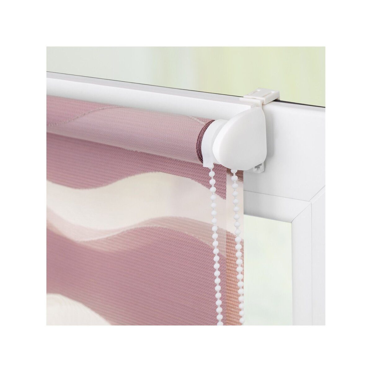 Lichtblick Duo roller blind wave Klemmfix, no drilling required, from 45x150 cm (old pink, 90x150 cm)