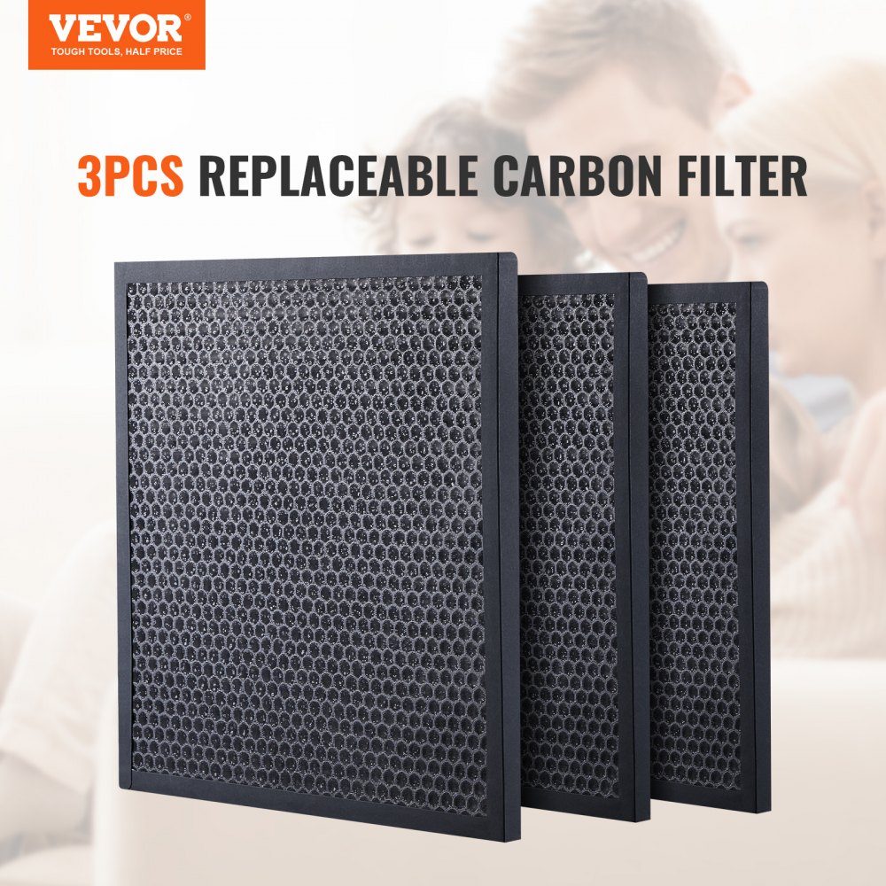 Activated Carbon Filter 3 Pack 40x40cm Air Filter Replacement High Efficiency Level 2 Filters Compatible with BlueDri and Scrubber Air Purifiers Water Damage Restoration Equipment