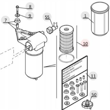 Filtre à essence de remplacement d'origine Manitou 605013