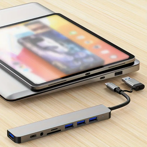 3.0 High Speed ​​USB-C Hub 8 in 1 USB Splitter PC MAC Tablet
