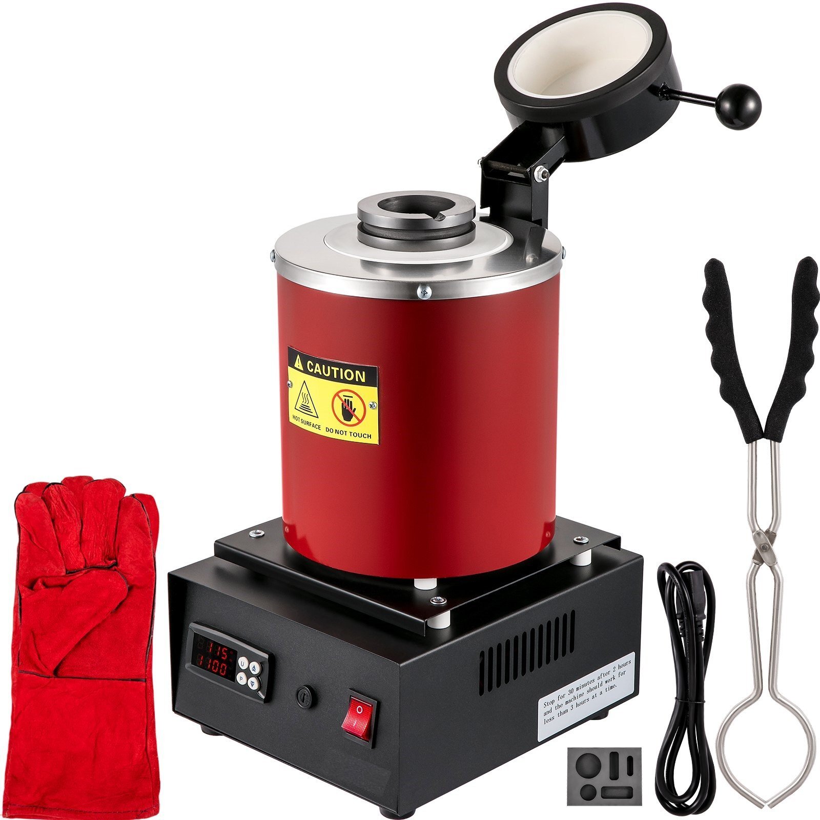Digital Gold Melting Furnace 3KG, Graphite Crucible Melting Furnace 1150°C, 1750W Melting Furnace Electric PID Module, Metal Melting Furnace for Metal Gold Silver Copper Jewelry Processing 220V Digital Gold Melting Furnace 3KG, Graphite Crucible Melting Furnace 1150°C, 1750W Melting Furnace Electric PID Module, Metal Melting Furnace for Metal Gold Silver Copper Jewelry Processing 220V
