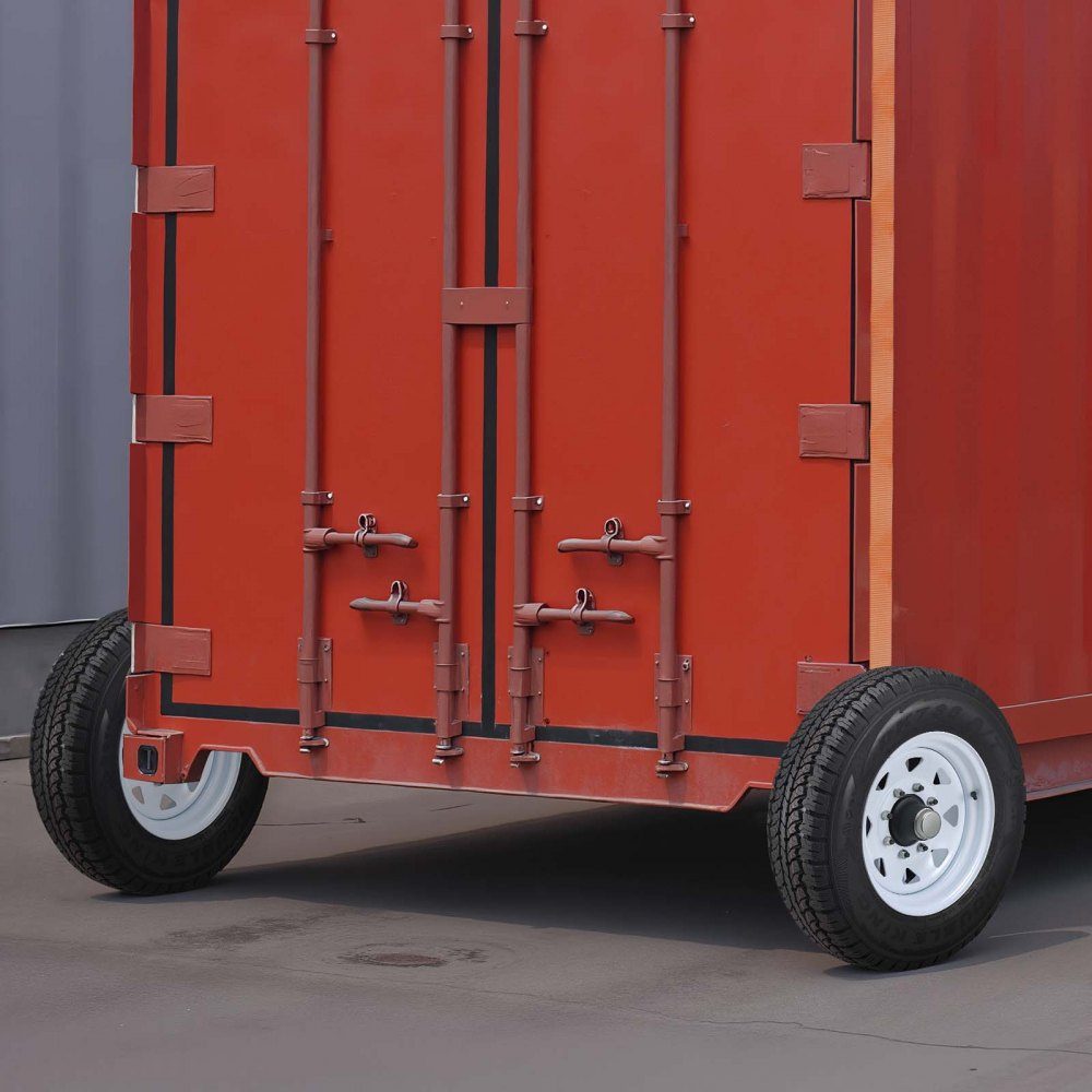 Ensemble de roues de conteneur d'expédition 4T avec 8 œillets, accessoires de conteneur d'expédition robustes avec sangle d'arrimage à cliquet, mobile de 6 à 12 m, transport sûr pour quai, entrepôt, chantier de construction, noir