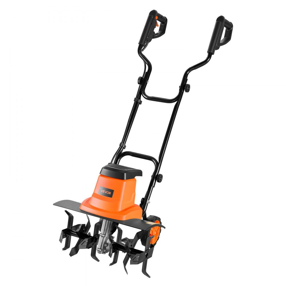 Elektryczna motyka o szerokości roboczej 45 cm, głębokości roboczej 22 cm, motyka z silnikiem o mocy 1500 W, rozdrabniacz gleby, kultywator ze stalowymi zębami i składaną rączką, kultywator do pielęgnacji trawników, podwórek i ogrodów