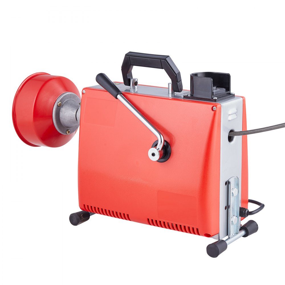 250W Rohrreinigungsmaschine Rohrreinigungsgerät, 20mx15,8mm/4,6mx9,5mm Stahlkabel für Rohre von 4-10 cm, mit 7 Schnellwechsel-Rohrschneidern für Wohnungen, Büros und öffentliche Räume