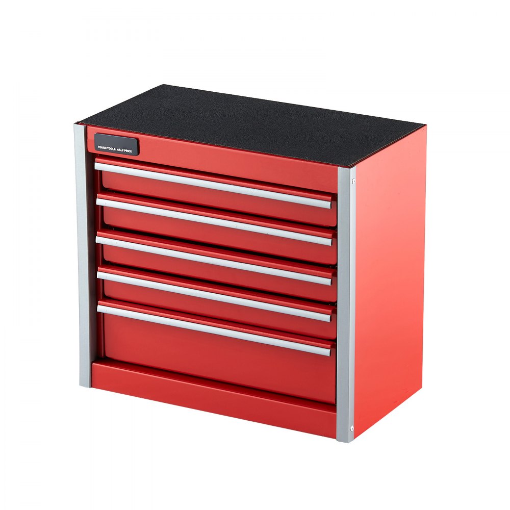 Gereedschapskist 218 x 118 x 205 mm, metalen gereedschapskist met 5 laden, gereedschapskist met EVA-inzetstukken en PP-voetkussens, zwaar staal met kogelgelagerde opening en poedercoating, rood Gereedschapskist 218 x 118 x 205 mm, metalen gereedschapskist met 5 laden, gereedschapskist met EVA-inzetstukken en PP-voetkussens, zwaar staal met kogelgelagerde opening en poedercoating, rood