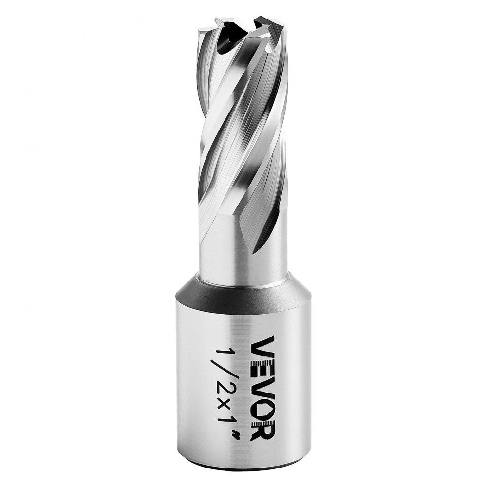 Carottier HSS Arbre Weldon 5 pièces. Diamètre de coupe 12,7/15,87/25,4 mm, 3 forets avec 2 broches de centrage, profondeur de coupe 25,4 mm, 3 boîtes en plastique, idéal pour les forets magnétiques en acier et aluminium