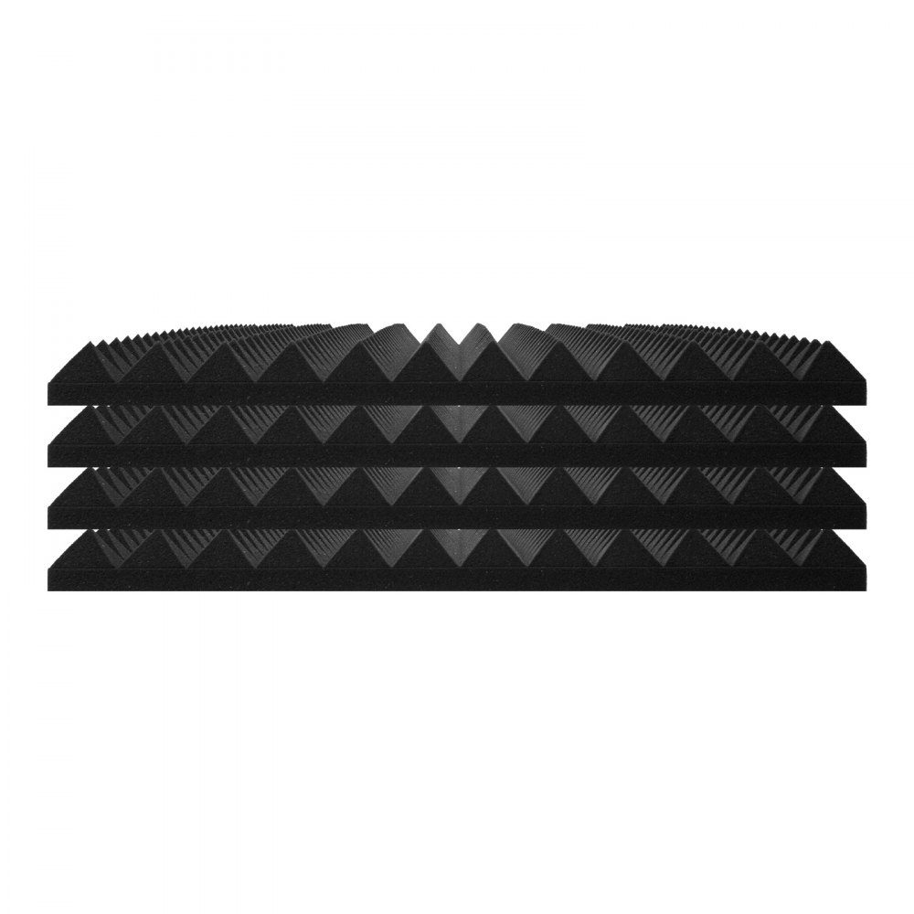 Acoustic Foam Acoustic Panels Set of 4 1200x600x50mm Soundproof Pyramid Shaped Wall Panels Acoustic Panels Acoustic Foam Mats for Studio Walls and Ceilings Black