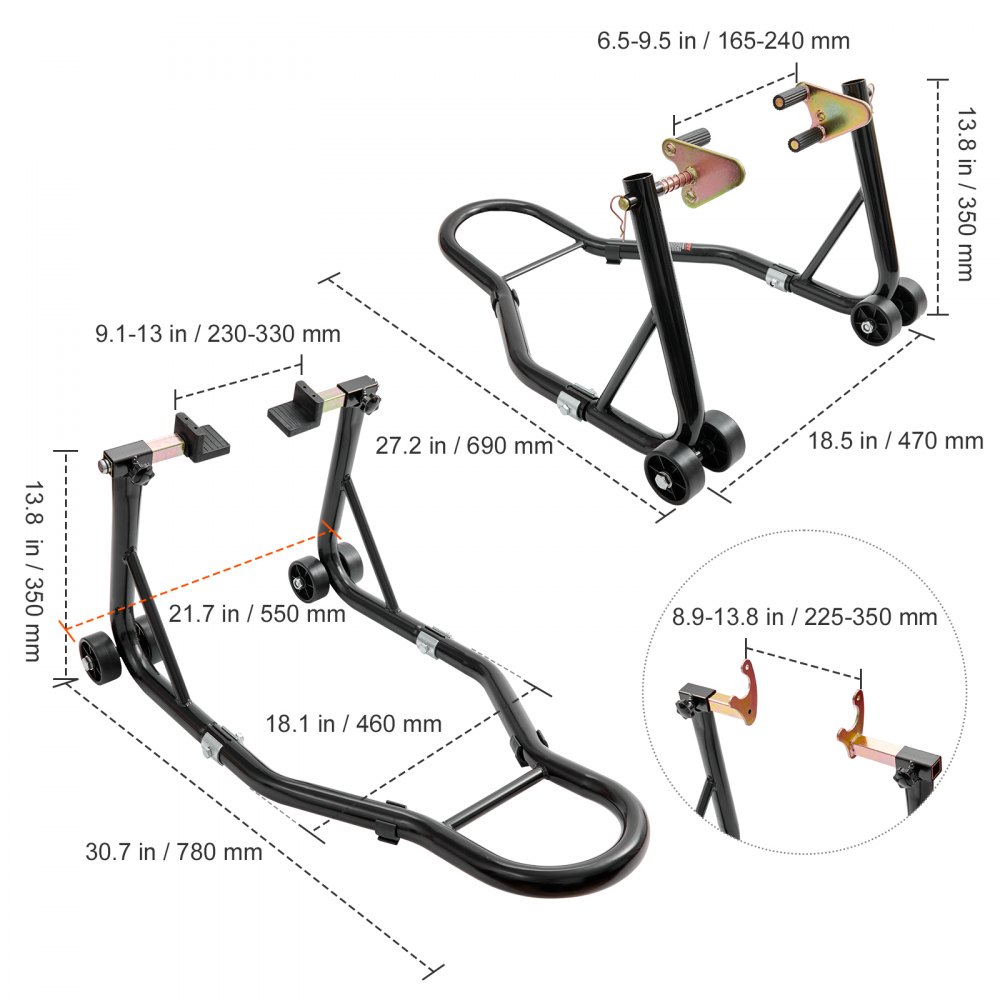 Motorradständer-Set Montageständer hinten & vorne 0,39 t Tragkraft, U-Typ + L-Typ + Doppelgabelköpfe, 225-350 mm / 230-330 mm / 165-240 mm Rollbarer Montageständer Montagelift Montageheber Motorradständer-Set Montageständer hinten & vorne 0,39 t Tragkraft, U-Typ + L-Typ + Doppelgabelköpfe, 225-350 mm / 230-330 mm / 165-240 mm Rollbarer Montageständer Montagelift Montageheber