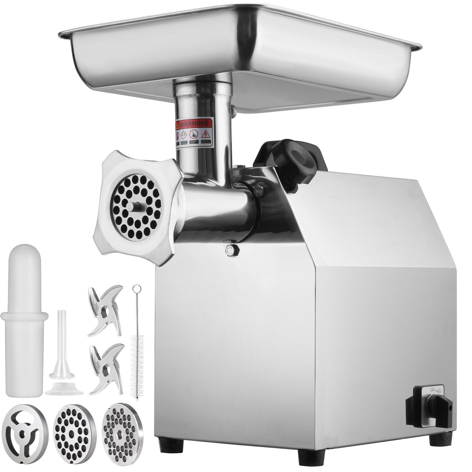 Electric meat grinder 250 kg/h - stainless steel meat grinder with sausage attachment