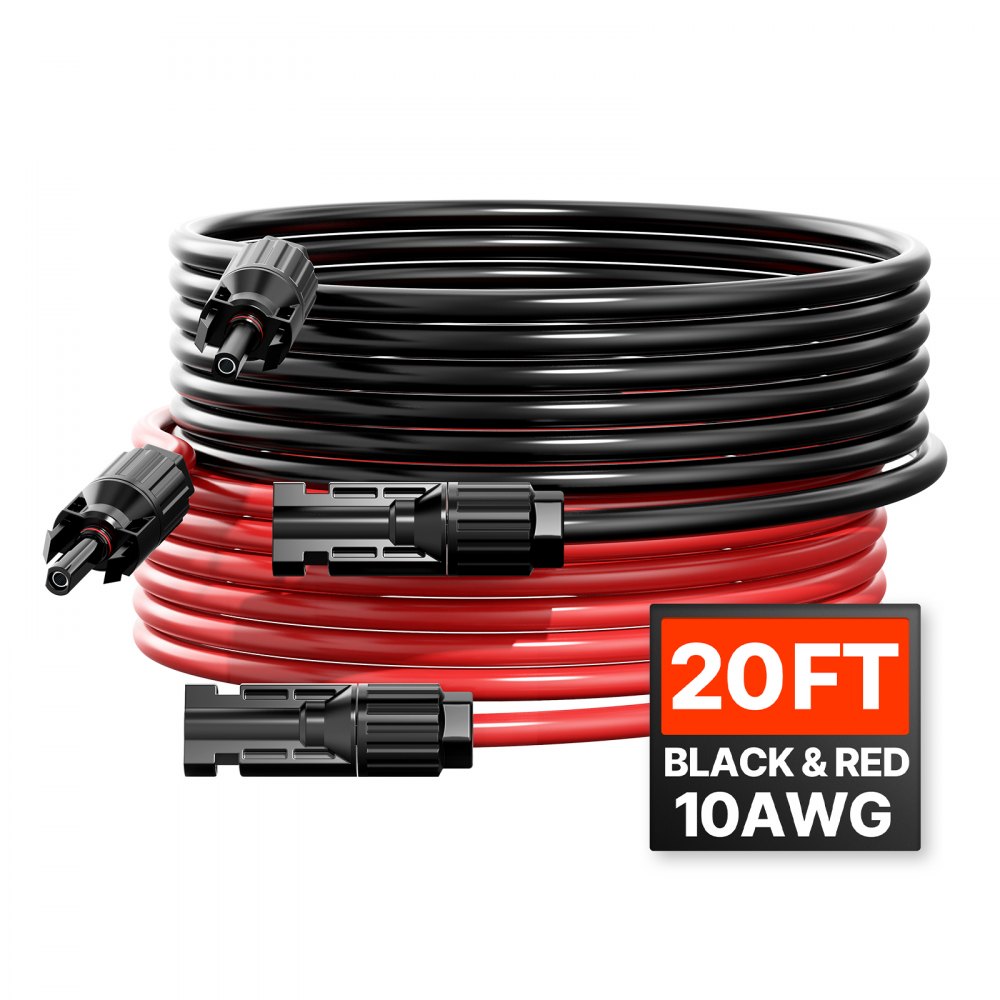 2x câble d'extension de câble solaire connecteurs/prises 10AWG/6 mm² 6,1m 2x câble d'extension de câble solaire connecteurs/prises 10AWG/6 mm² 6,1m