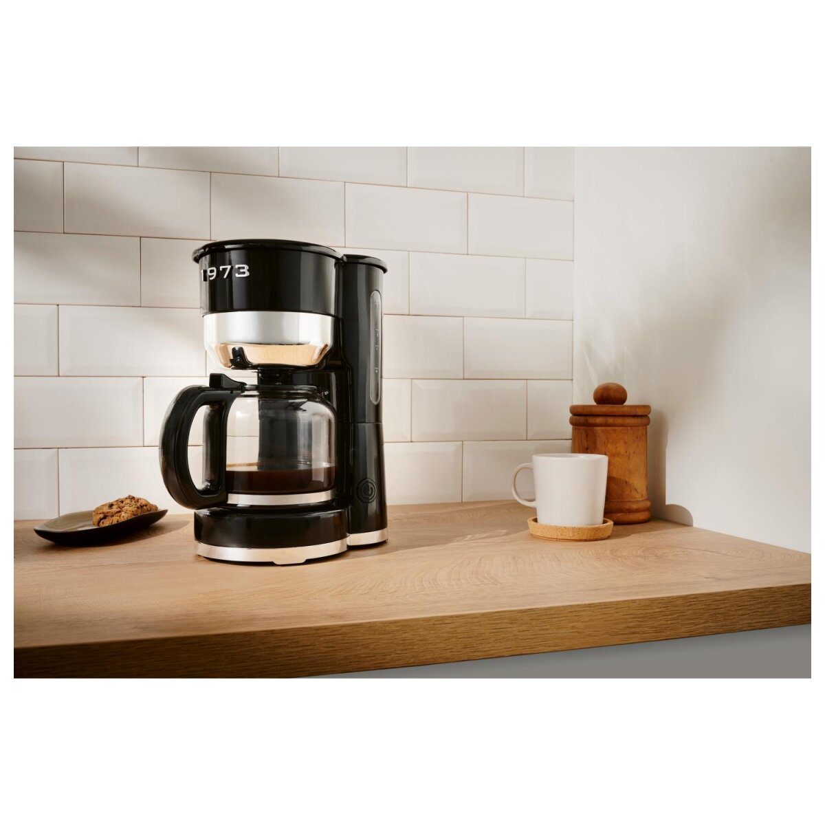 SILVERCREST® Kaffeemaschine Chrom Retro 1973 Schwarz »SKMR 1000 A1«