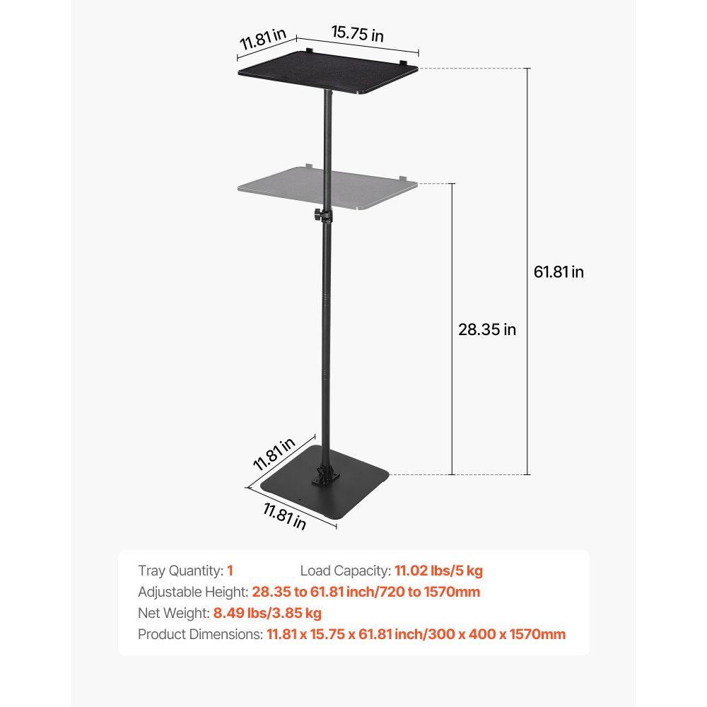 Projector Stand Projector Stand Height Adjustable 72-157cm, 360° Horizontal Rotating Floor Stand for Projector, Multifunctional Holder for Meetings, Outdoor Films 30 x 40 x 157cm