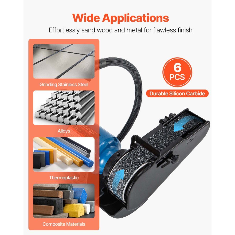Sanding belts, 50x1066mm, 6 pieces (grit 36/40/60/80/100/120), made of silicon carbide, belt sandpaper belt sander, for metalworking, composite materials & plastic finishing