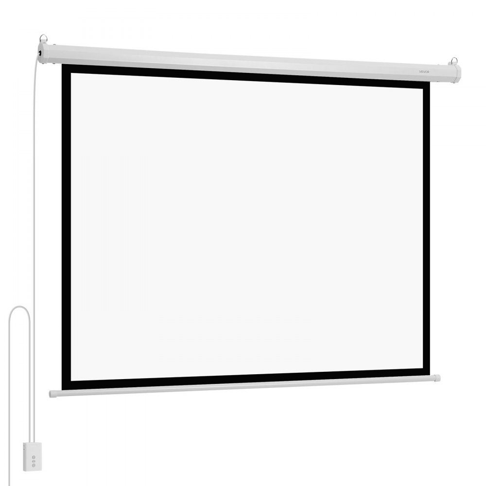Motorized Projection Screen, 1829mm 4:3 1080 HD Electric Projection Screen, Wall Mounted Projector with Remote Control, Automatic Movie Screen for Family Home Office Cinema