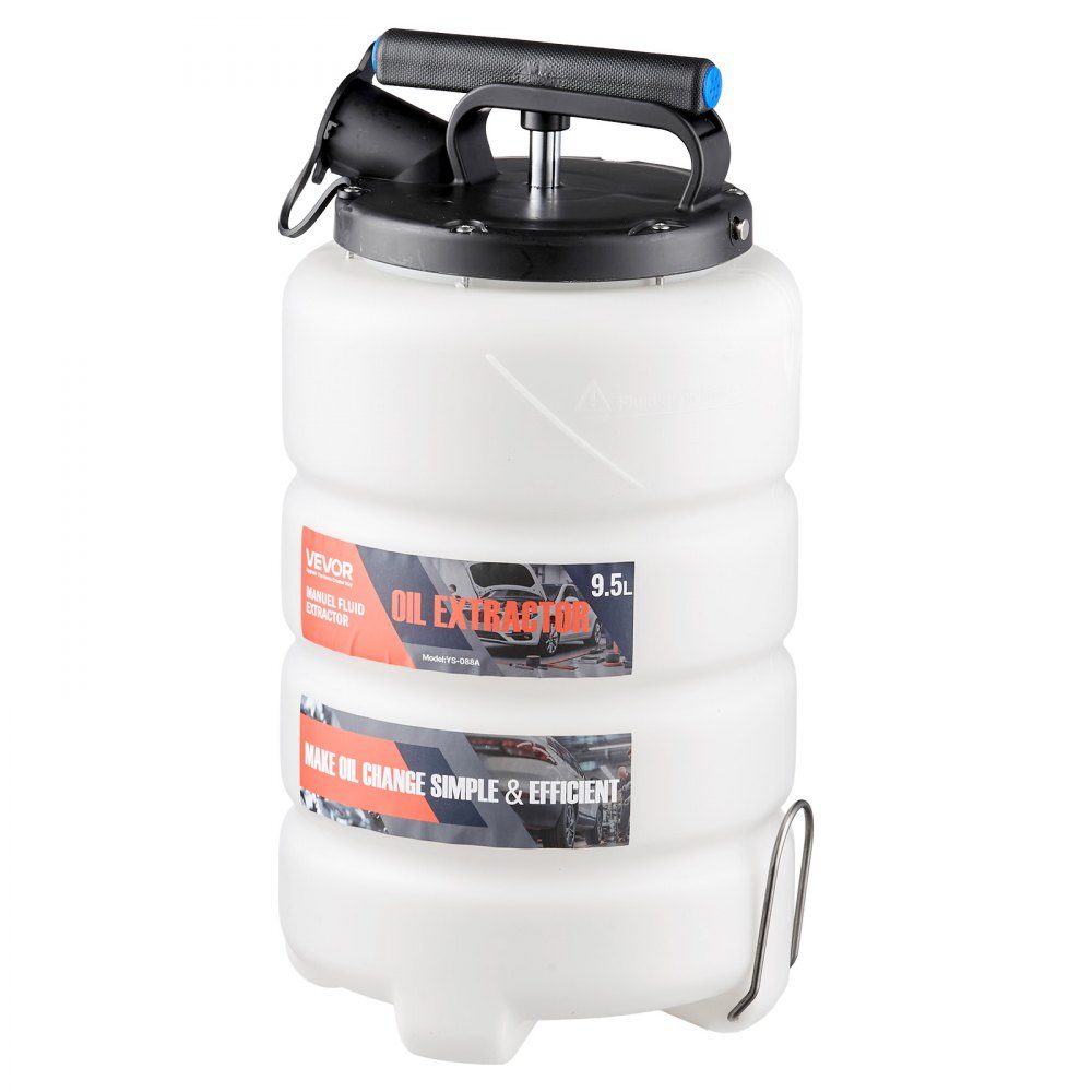 Flüssigkeitsabsauger, 9,5 l Fassungsvermögen, manuelle Ölsaugpumpe mit Schlauch und Verlängerungsschläuchen, Öltransfersystem mit HDPE-Tank, Pumpenwerkzeug für Autos, Rasenmäher, Boote