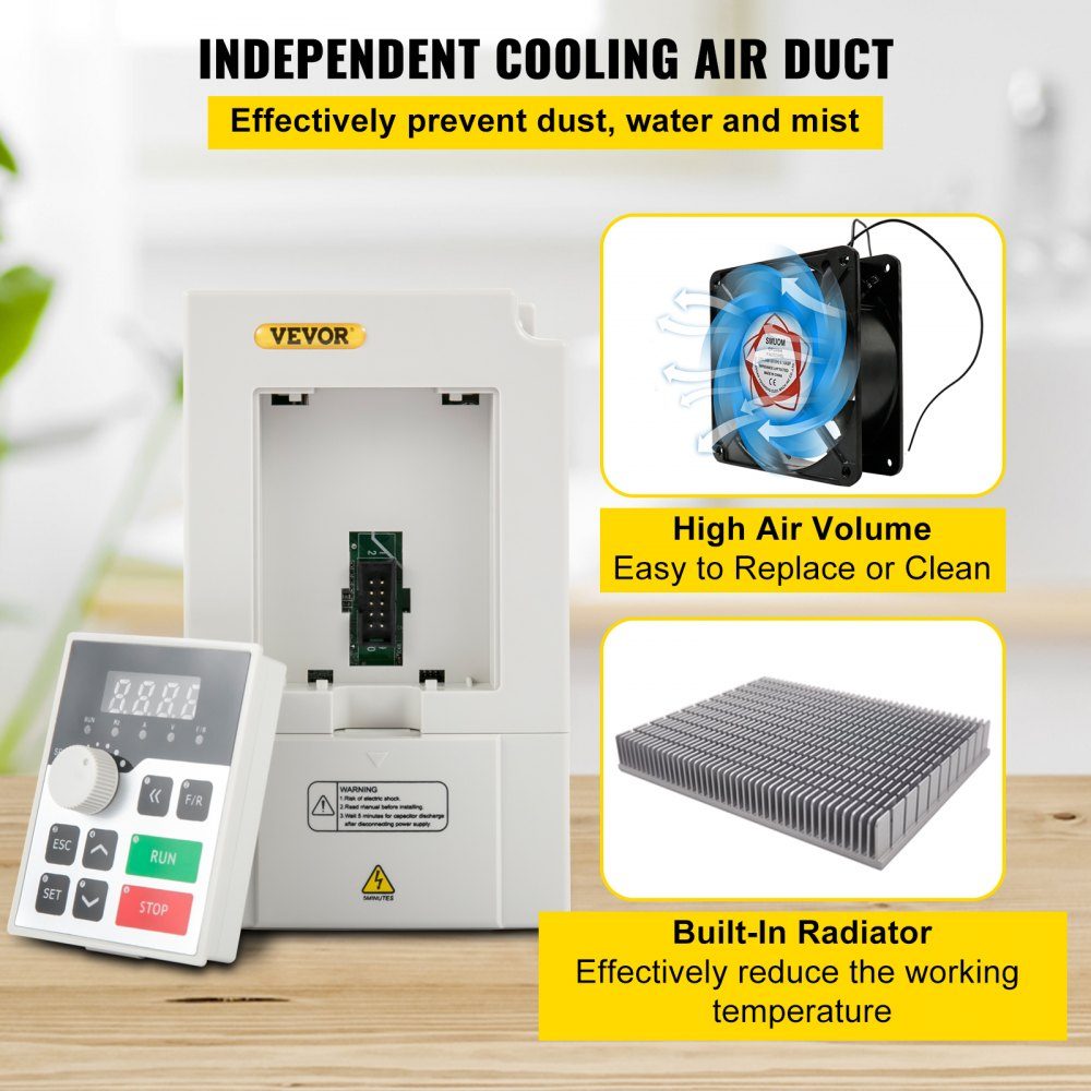 Variable Frequency Inverter 220V 3KW 4HP Variable Inverter VFD Speed ​​Controller CNC Inverter -5~40°C Vibration <0.5G Input/Output Current 0-14A Input 1 or 3 Phase VFD Converter