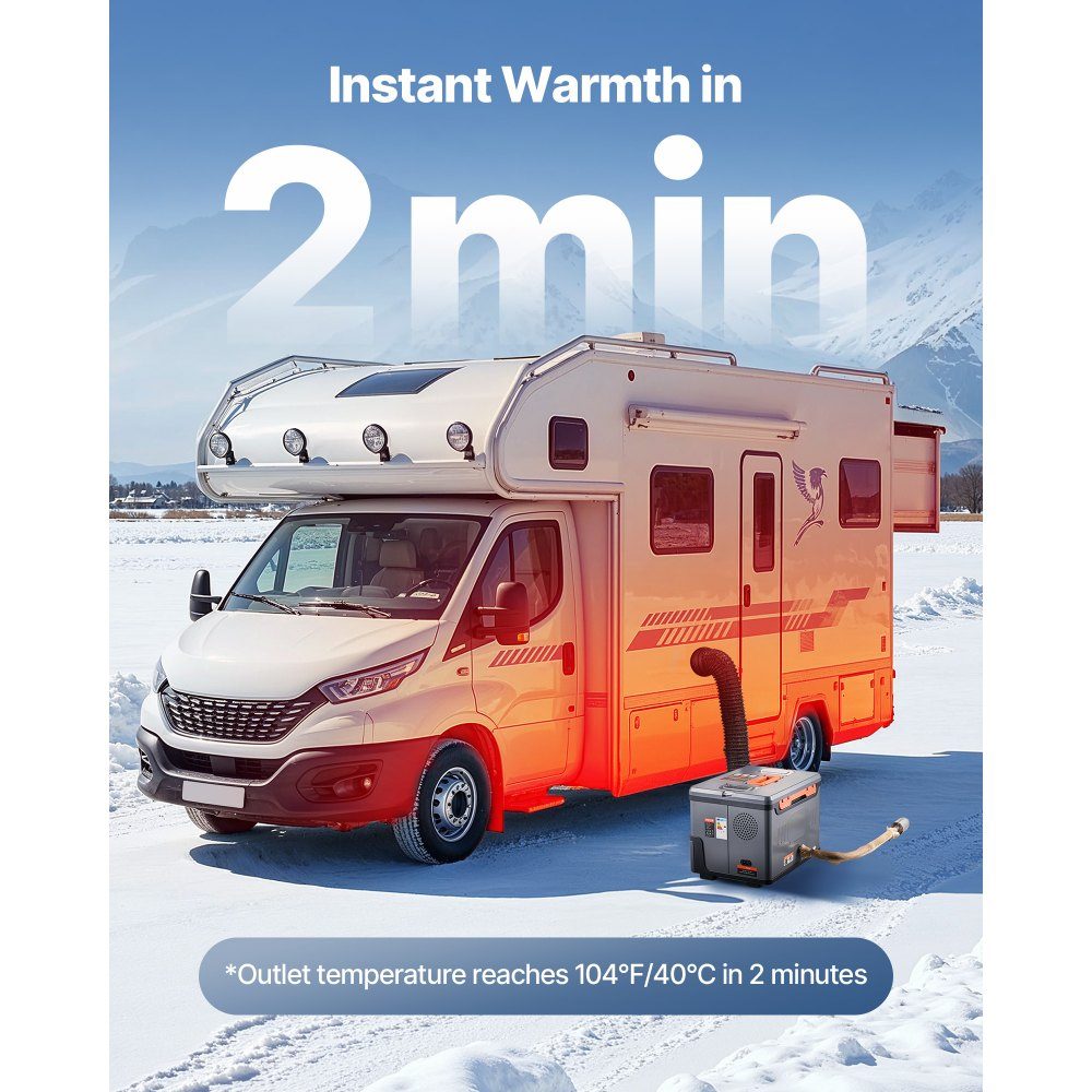 Dieselheizung 5–8 kW DC 12 V/24 V, tragbare All-in-One-Diesel-Luftheizung mit Bluetooth-Steuerung, Fernbedienung und LCD-Bildschirm, 5 l Kraftstofftank für LKW, Wohnmobil