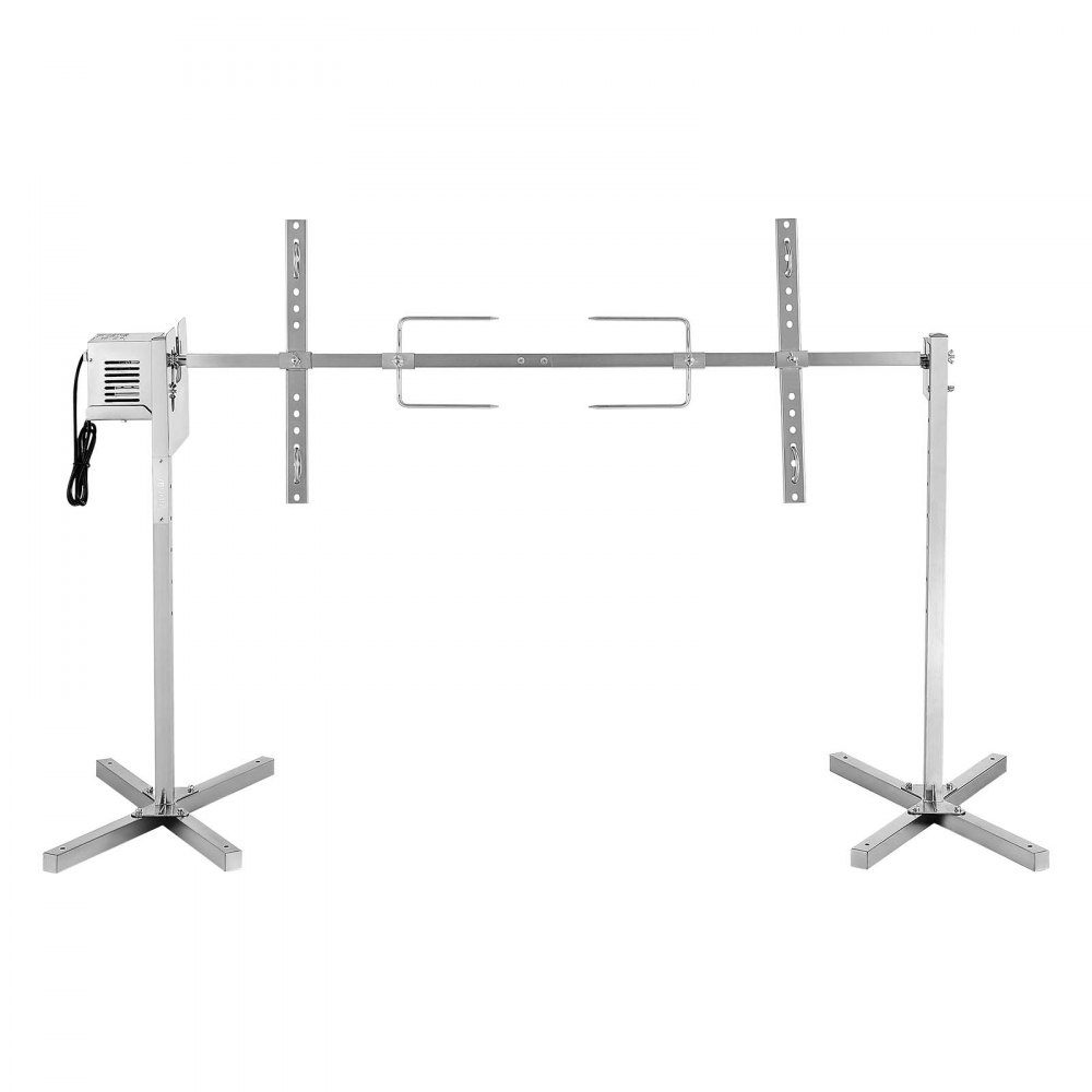 Gril de cochon de lait, gril d'agneau, gril à rôtir à la broche, gril de rôtissoire de 1321 mm, AC 220-240 V, ensemble de gril de rôtissoire électrique à 8 étages avec une capacité de charge de 40 kg, ensemble de gril à moteur de 38 W pour les fêtes