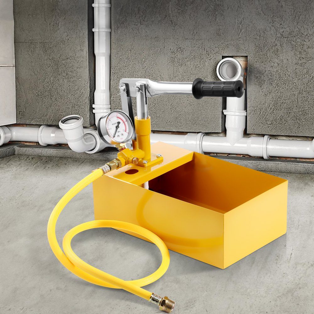 Druckpumpe, max. 25 bar, Füllpumpenset mit Einzelventil und Manometer, 5 L Wassertank, 1 m Schlauch mit 1,27 cm Außengewindeanschluss für Rohre