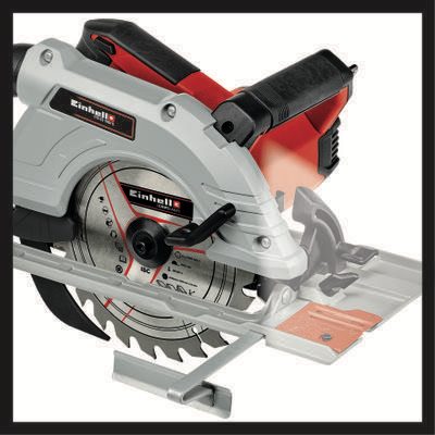 Scie circulaire manuelle Einhell TE-CS 190/1 (1 500 W, 5 500 min-1, réglage sans outil, grande poignée, table de scie en aluminium, blocage de broche, lame de scie en carbure incluse)
