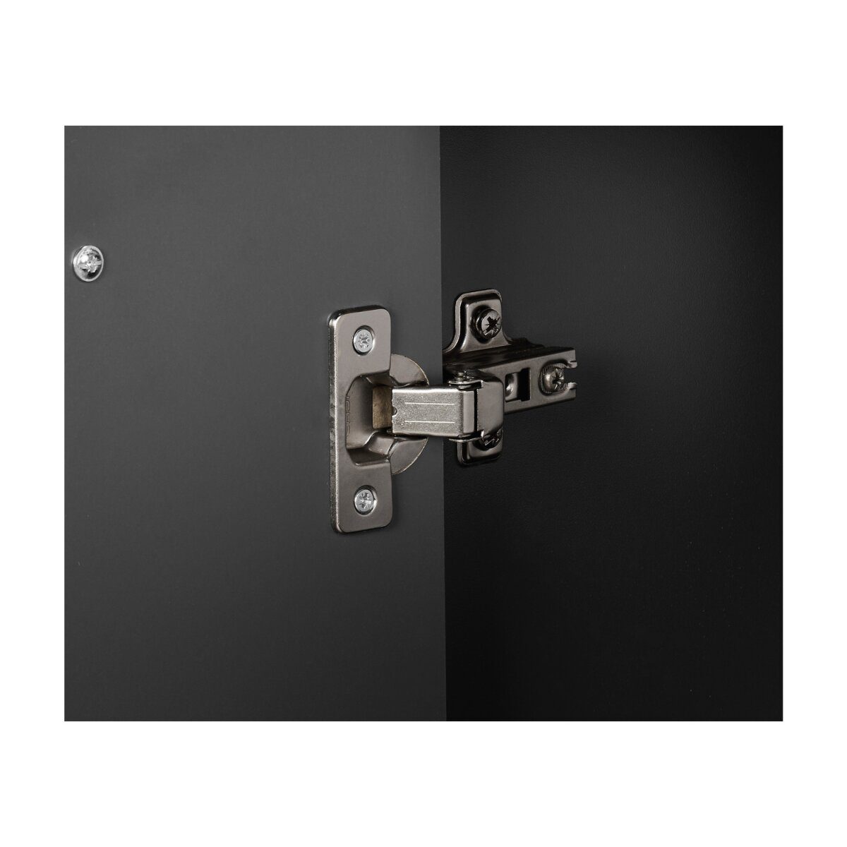 LIVARNO home Bad-Seitenschrank, mit Wellenoptik, schwarz