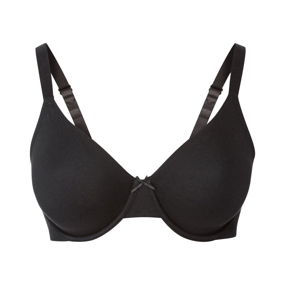 esmara® Damen Bügel-BHs, 2 Stück, mit gemouldeten Cups (schwarz/hellgrau, 90D)