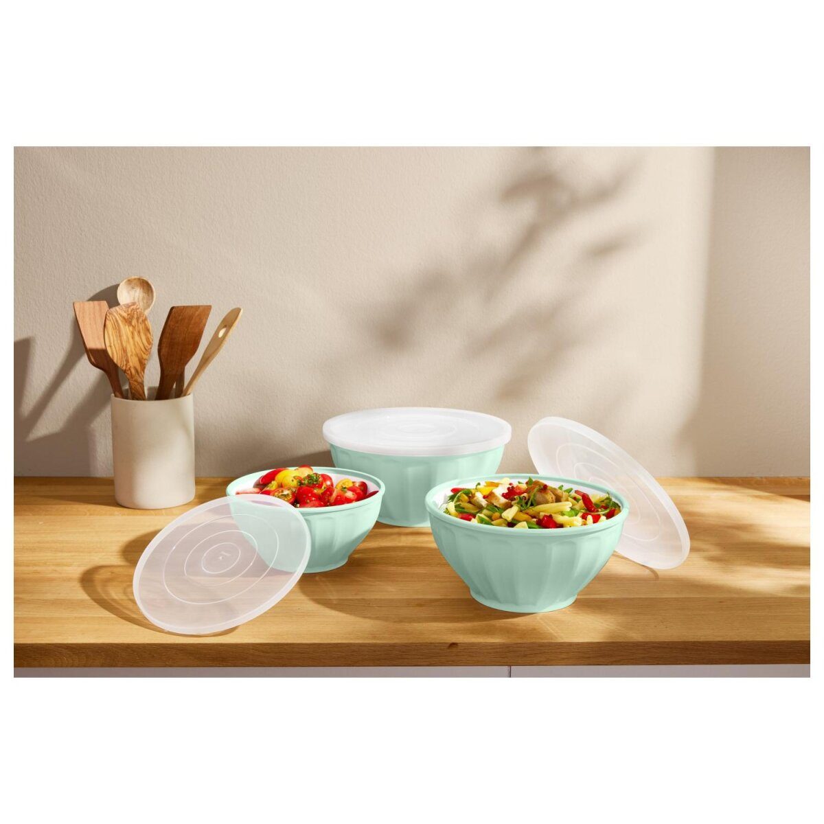 Set de bols SILVERCREST® avec couvercle, 3 pièces (menthe) Autre