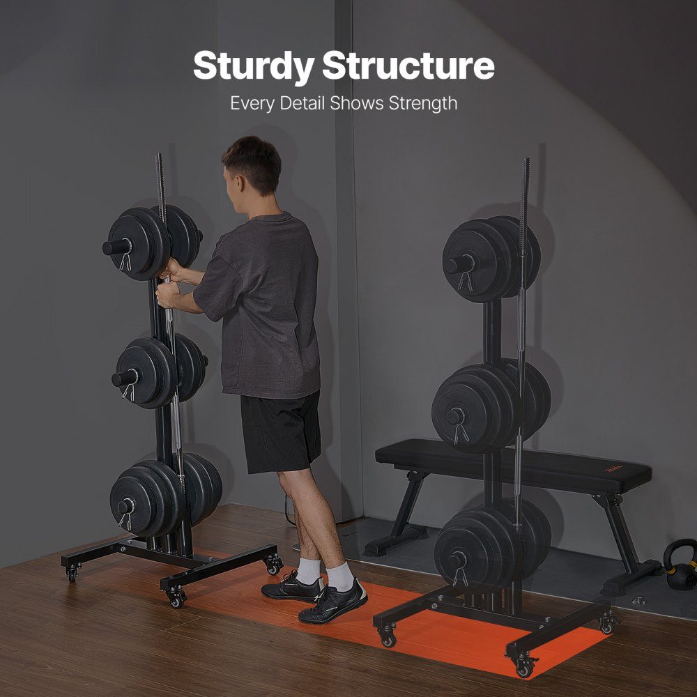 Support de plaque de poids Arbre de plaque de poids pour plaques de poids de 2 pouces, arbre de plaque de poids standard enroulable, support de stockage de poids avec une capacité de charge de 454 kg, support de stockage