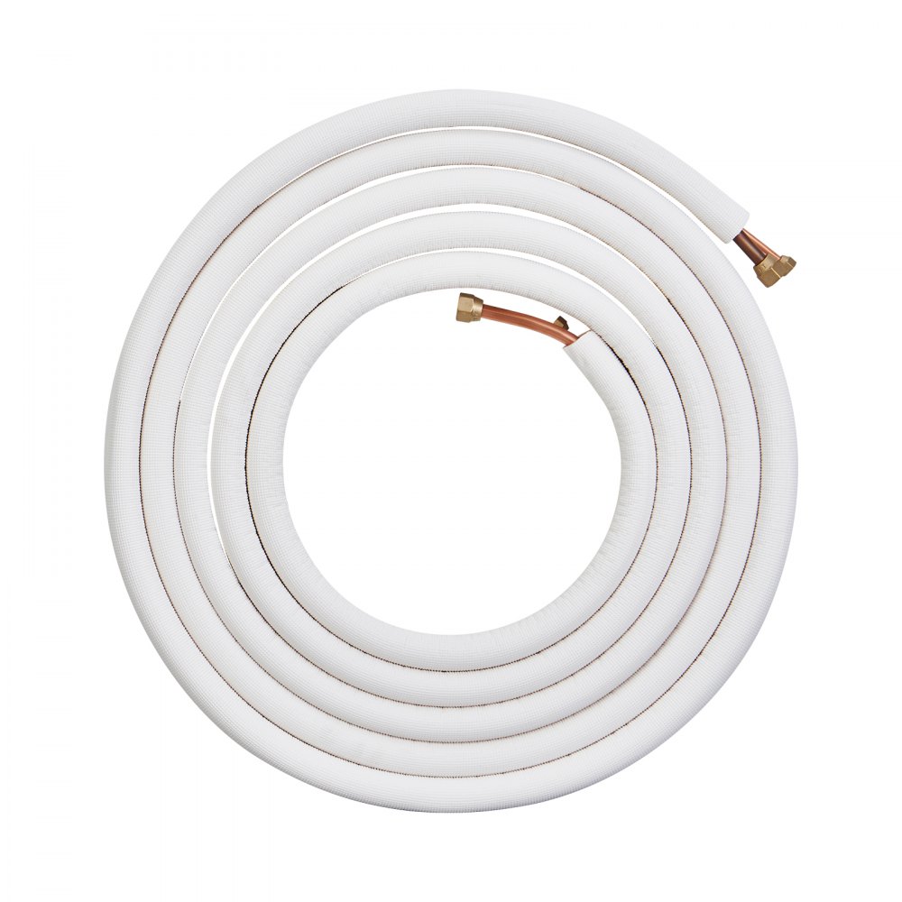 7620mm mini split line kit, 6.4 and 12.7mm OD, copper pipes and three-layer insulation, for air conditioning or heat pump equipment and HVAC with accessories 7620mm mini split line kit, 6.4 and 12.7mm OD, copper pipes and three-layer insulation, for air conditioning or heat pump equipment and HVAC with accessories