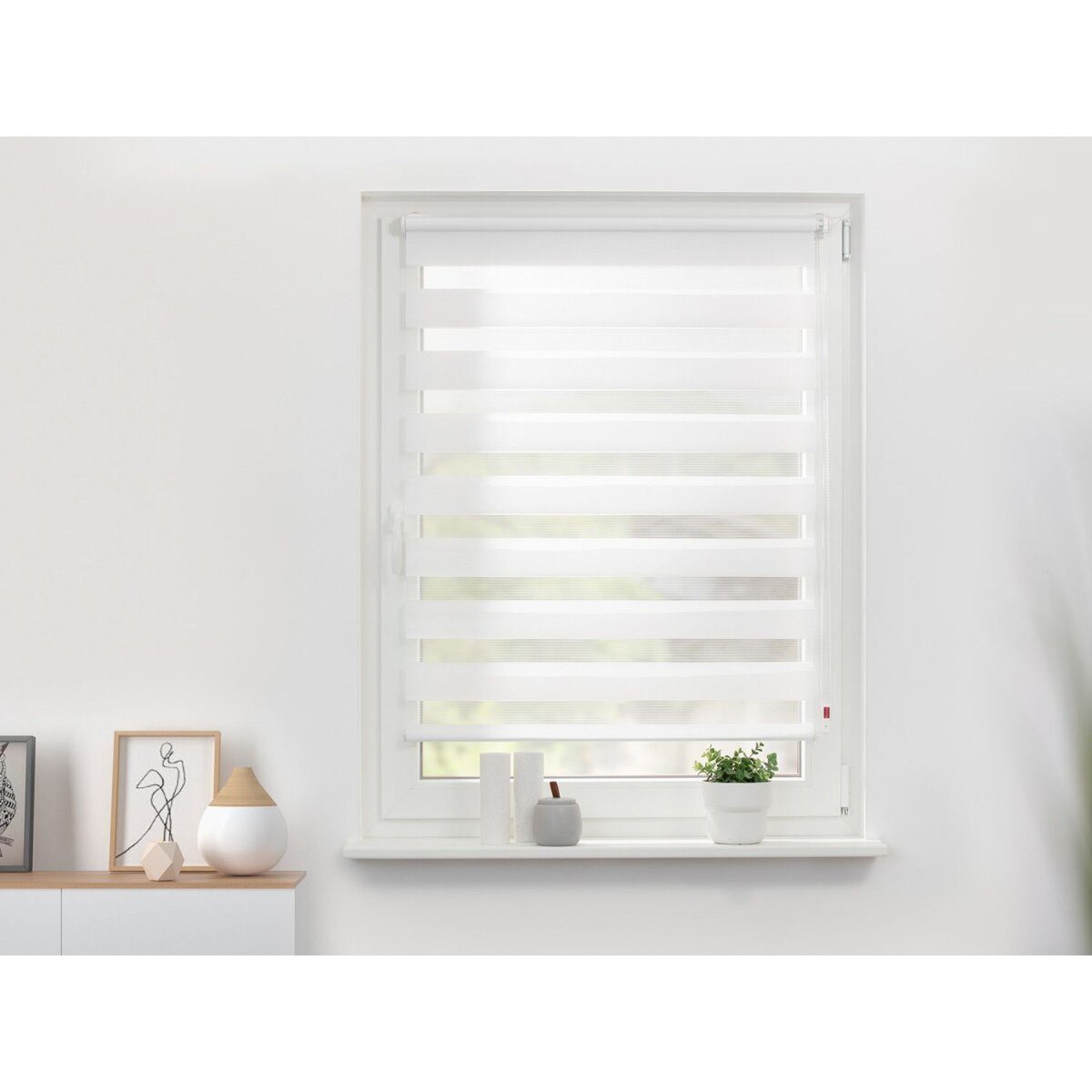 Lichtblick Duo roller blind Klemmfix, no drilling, white, 60x150 cm