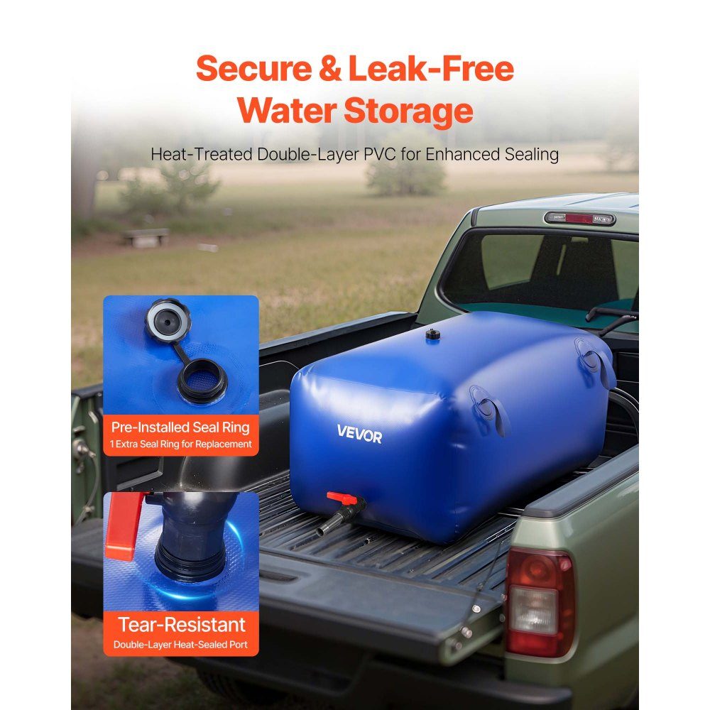 Vessie de stockage d'eau, sac d'eau souple en PVC de 240 L, récipient de stockage d'eau, réservoir d'eau de camping-car étanche et résistant à l'usure pour l'irrigation extérieure, le camping