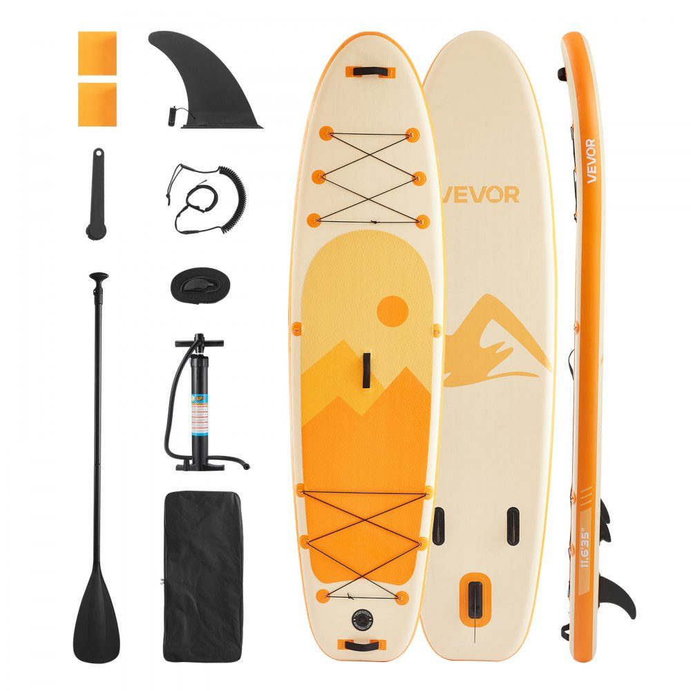Inflatable Stand Up Paddle Board (14" x 35" x 6") Paddle Board Complete Set Including Pump, Paddle Fin Backpack, Ankle Leash Strap, Non-Slip Deck for Teens and Adults