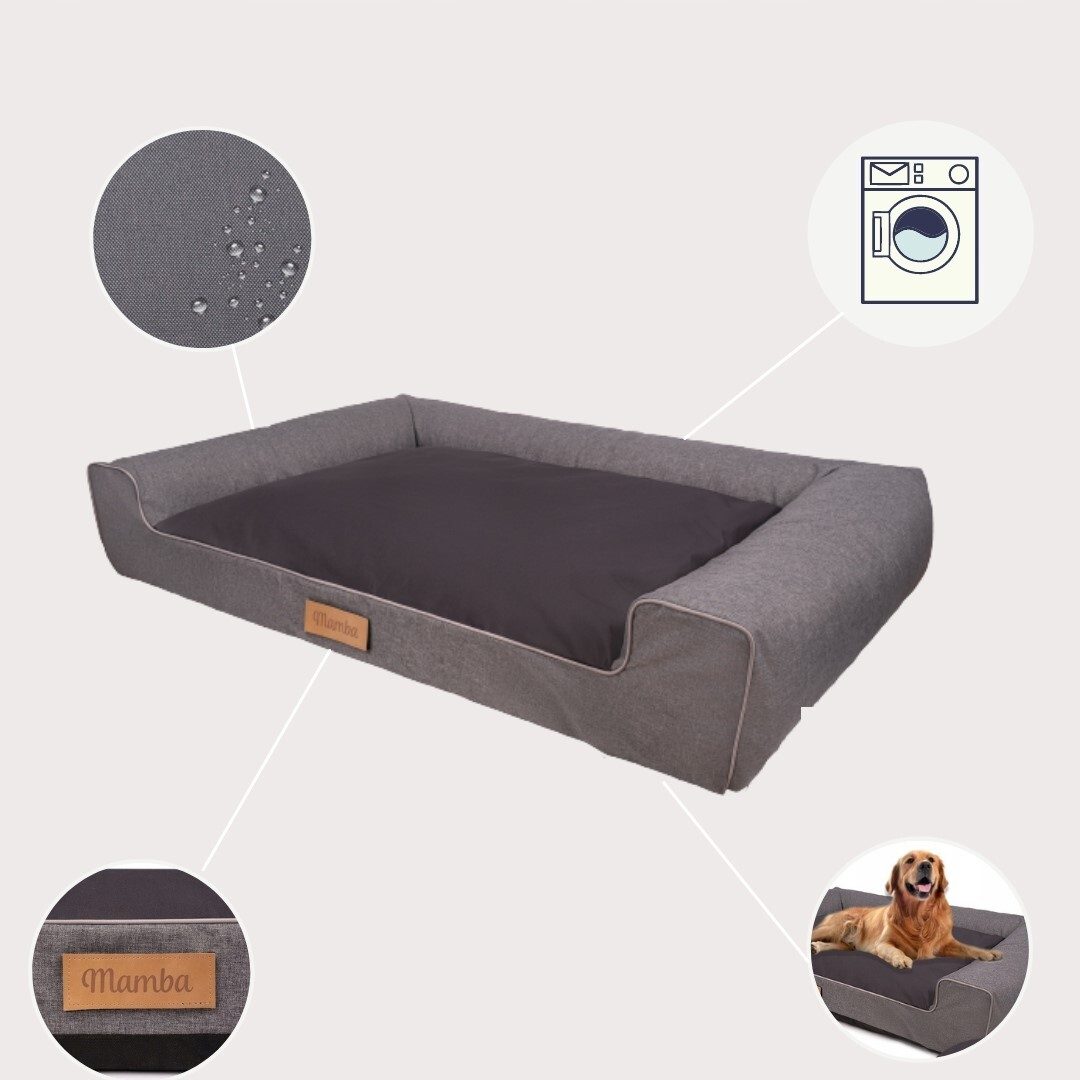 Lit pour chien fait à la main, coussin pour chien, canapé pour chien, lit pour animaux, lit pour chat, panier pour chien, lieu de couchage avec plaque signalétique