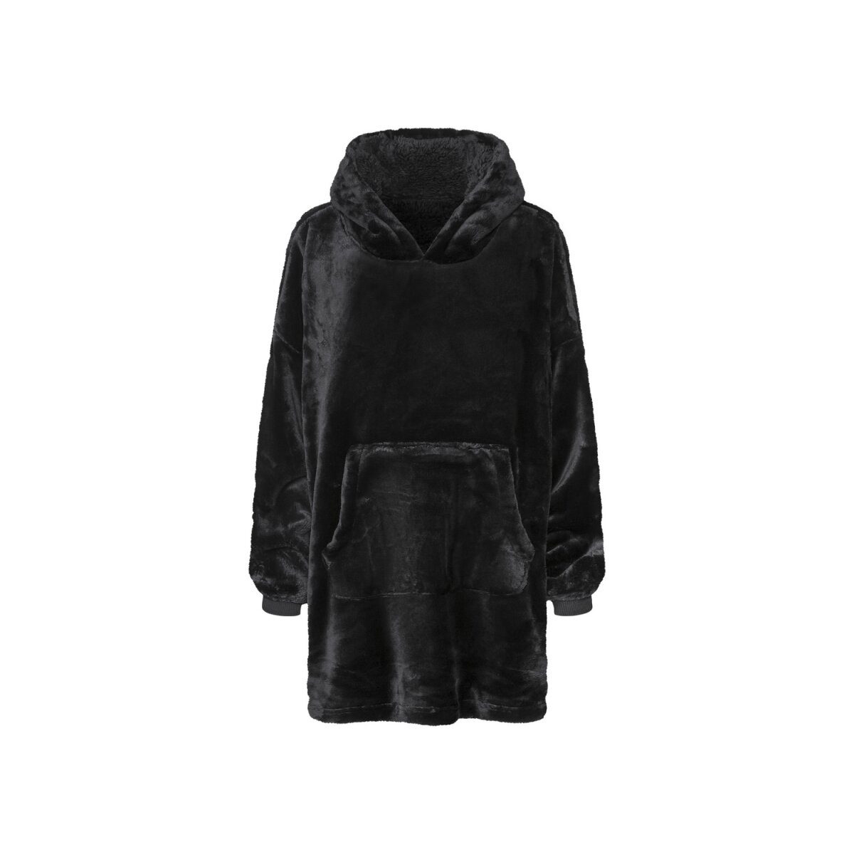 Pullover made of soft, warm plush quality (black, L/XL)