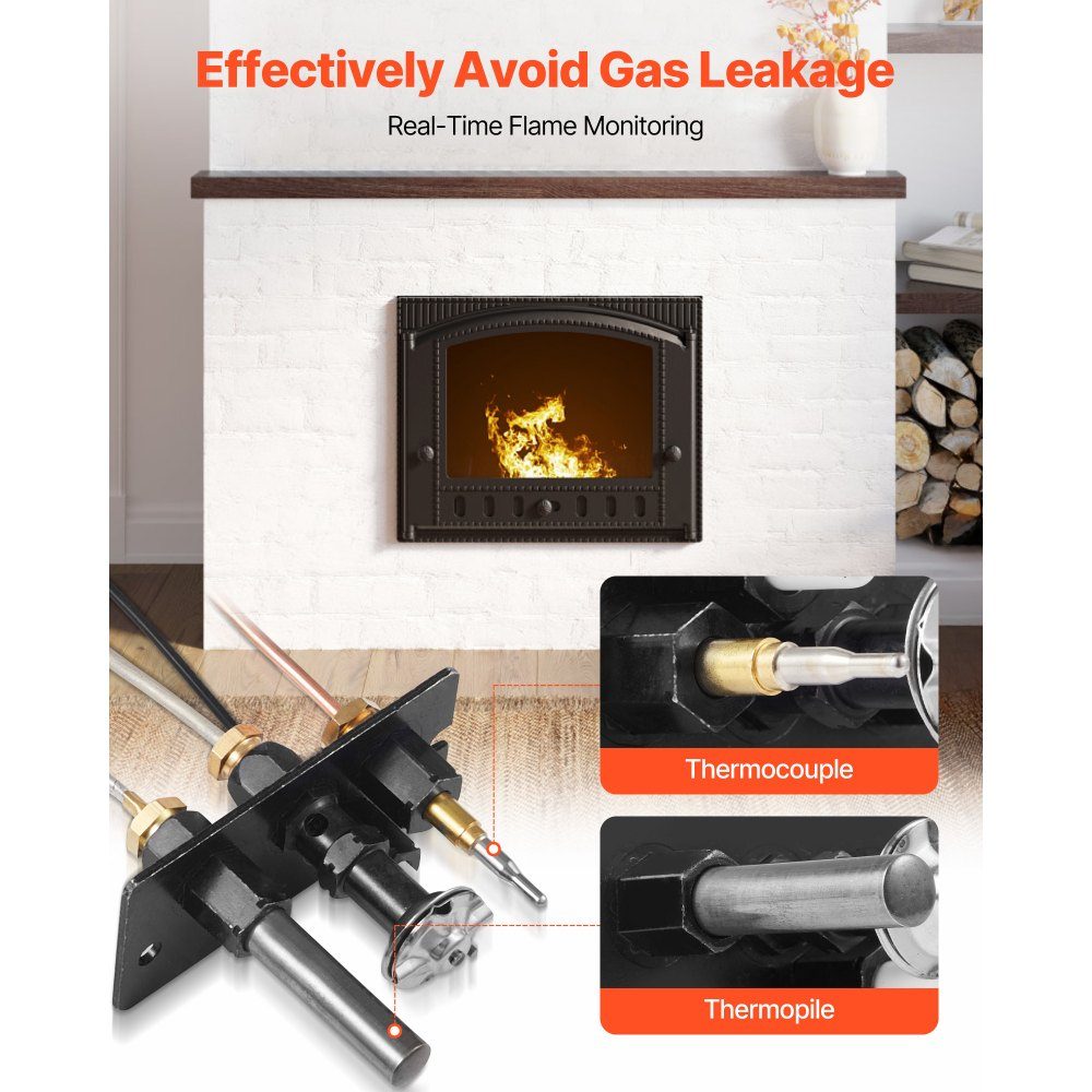 Aardgas waakvlambrander, OE 69L17, 69L1701, 904405, J4117, 108084-02 gas waakvlamkit, vervanging voor aardgasontsteking, compatibel met Lennox-, Superior- en Astria-modellen, zwart