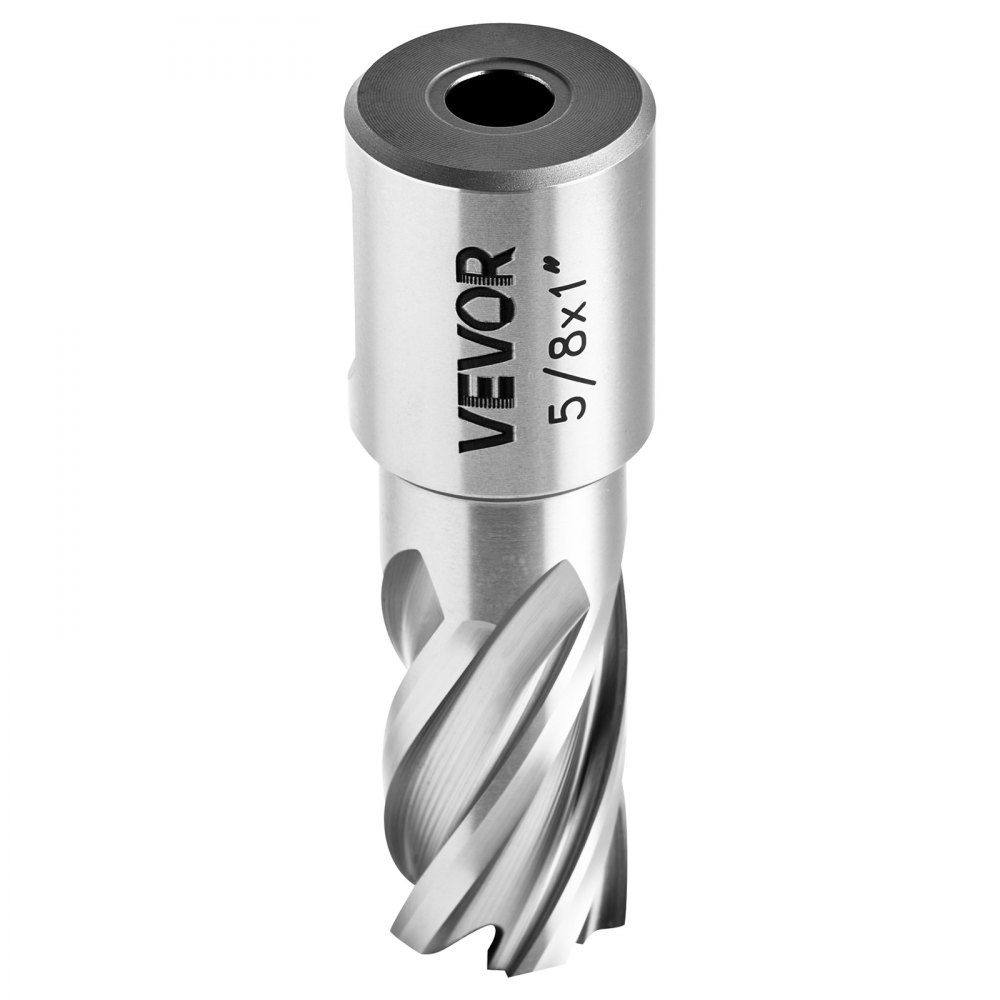 HSS core drill Weldon shaft 5 pieces. Magnetic drill 15.9 mm cutting diameter, 3 drill bits with 2 centering pins, 25.4 mm cutting depth, 3 plastic boxes, for magnetic drills, steel, aluminum