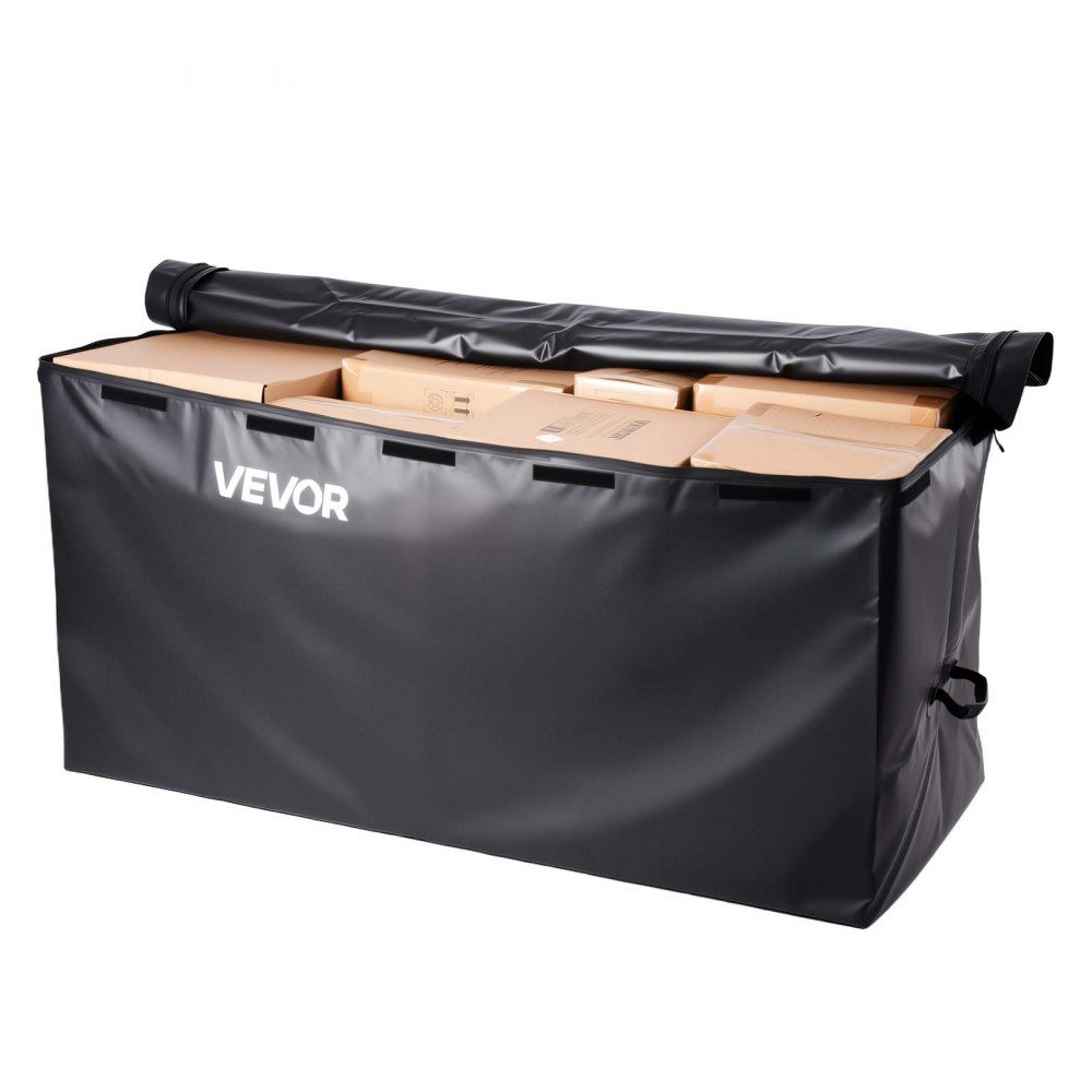 Gepäckträgertasche für Anhängerkupplung aus wasserdichtem 840D PVC (0,71 m³), ​​Gepäcktasche zur Aufbewahrung auf der Ladefläche von LKWs mit verstärkten Gurten für PKW, SUV, Transporter, schwarz