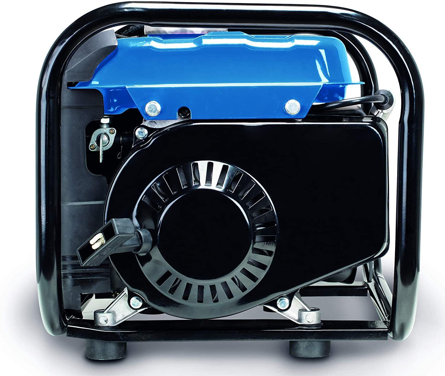 Scheppach Benzingenerator (Stromerzeuger max. 700 W, 4 Liter Tank, leicht und kompakt, einfacher Transport des Notstromaggregats, Gummifüße, Tragegriff, Seilzugstarter)