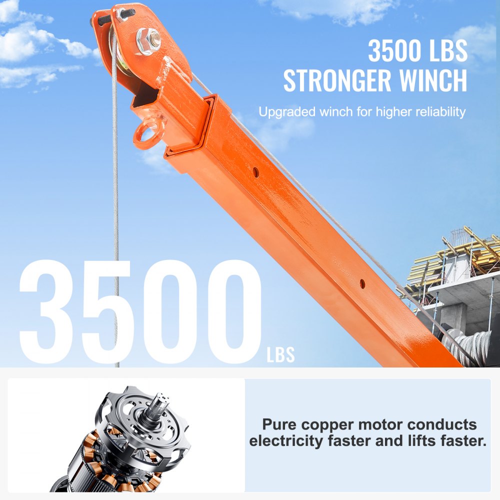 Elektrischer Ladekran, 499 kg, Pickup-Kran mit elektrischer Seilwinde 1587 kg, Stahl-Hebekran für Pickup-Trucks, 360° schwenkbar, zum Heben von Gütern auf der Baustelle oder im Werk Elektrischer Ladekran, 499 kg, Pickup-Kran mit elektrischer Seilwinde 1587 kg, Stahl-Hebekran für Pickup-Trucks, 360° schwenkbar, zum Heben von Gütern auf der Baustelle oder im Werk
