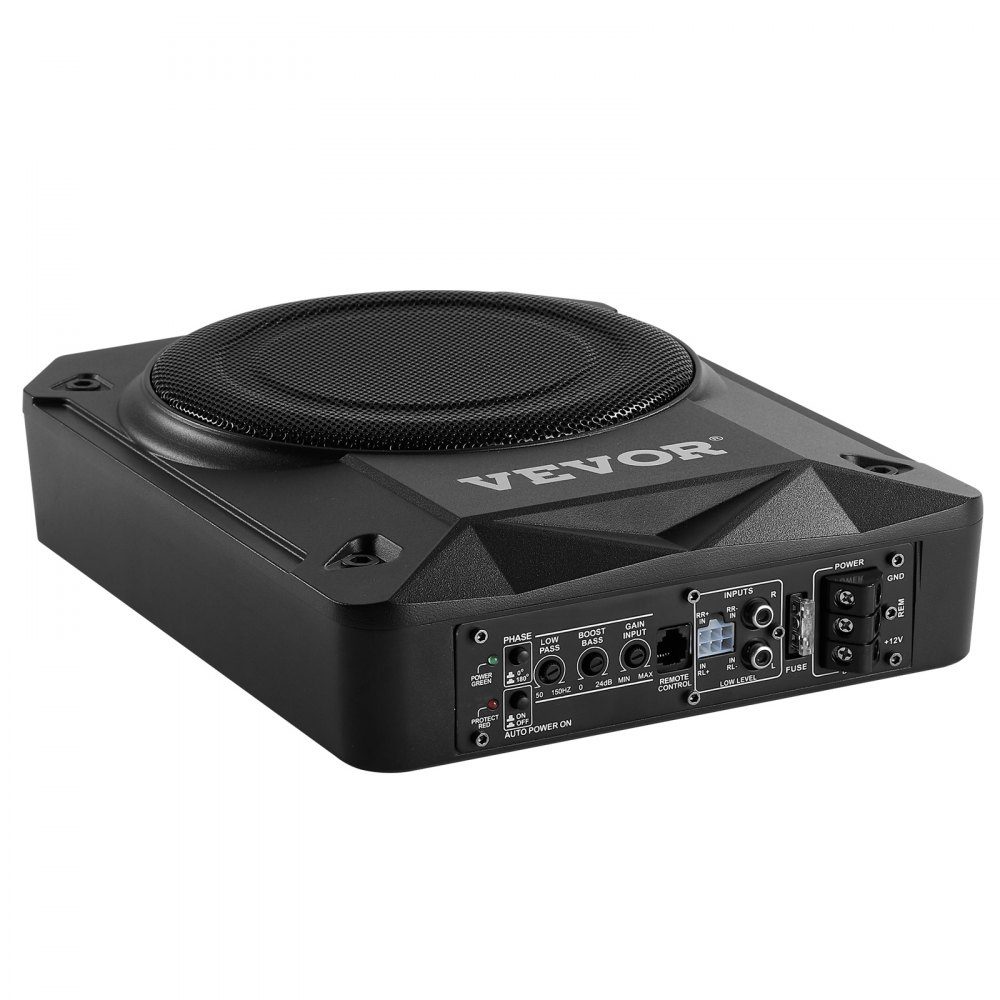 Subwoofer samochodowy pod siedzeniem 800 W, smukły subwoofer samochodowy o średnicy 203 mm, podsystem z wbudowanym wzmacniaczem, wejście wysokiego/niskiego poziomu i regulacja głośności dla SUV-ów, ciężarówek