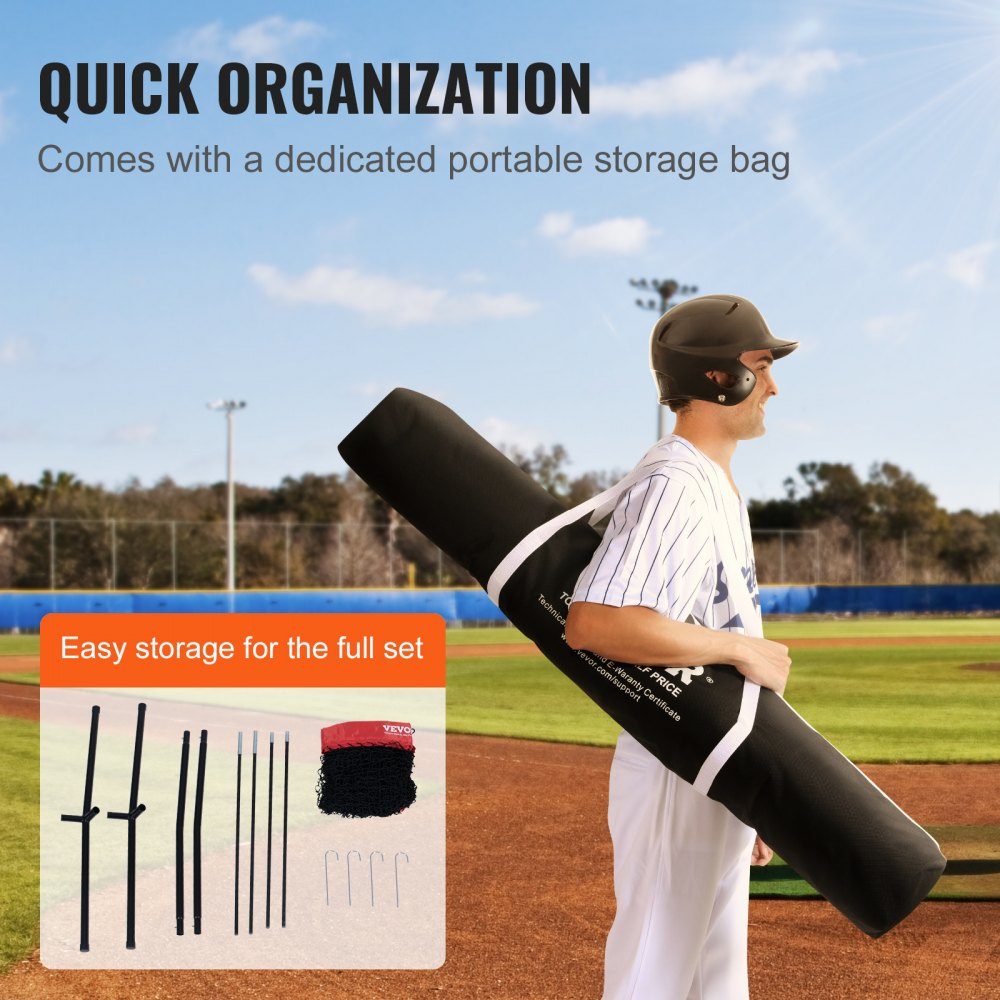 84" x 42" x 83" Baseball-Softball-Übungsnetz, Baseball-Pitching-Netz, Schlagen, Fangen, Pitching, Backstop-Trainingshilfen für Baseballausrüstung mit Bogenrahmen, Tragetasche und Schlagzone