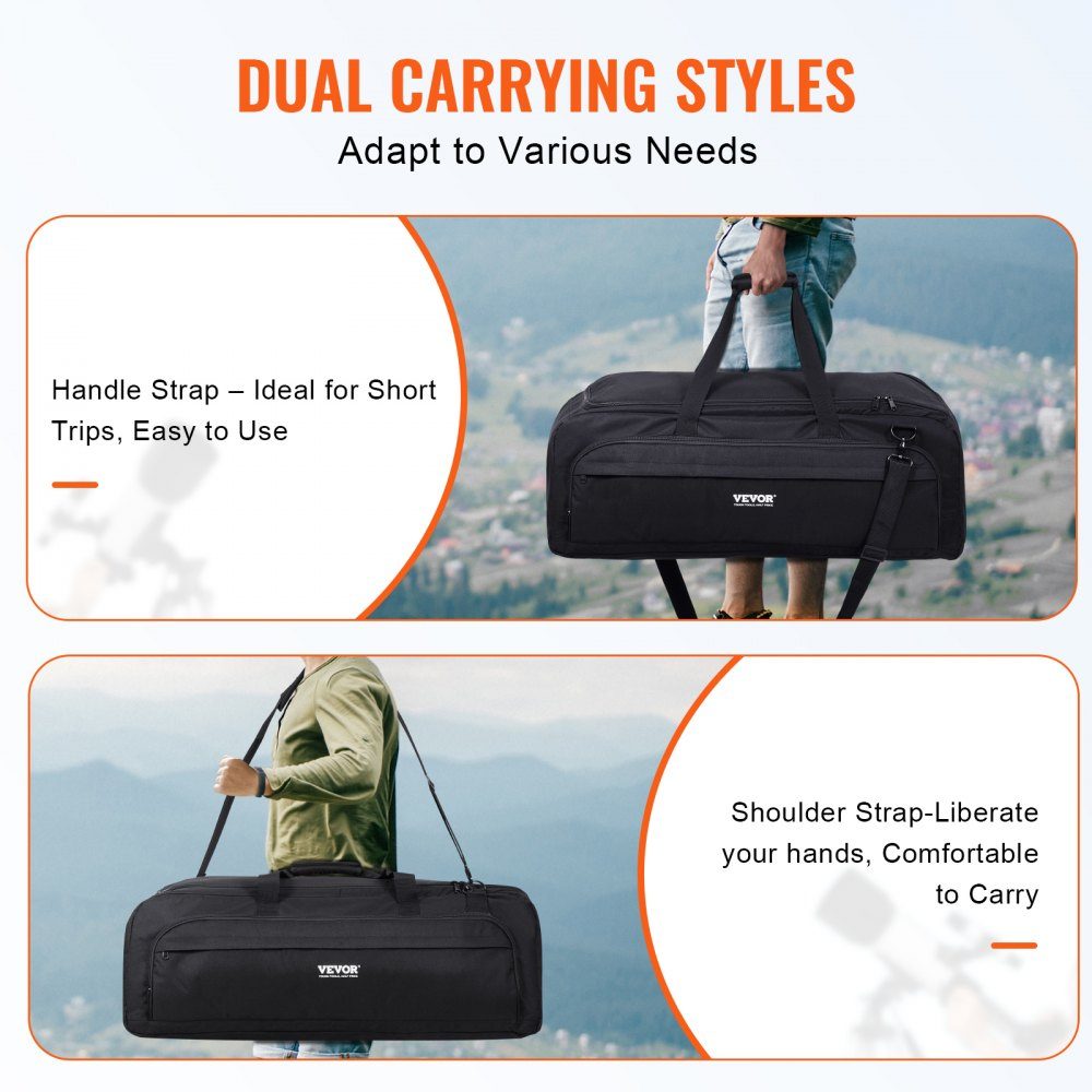Sac de transport pour télescope, sac de transport pour télescope de 770 mm avec boucles fixes, plusieurs poches et séparateur amovible pour télescopes, sac de transport pour télescope pour sécuriser le tube optique et le trépied