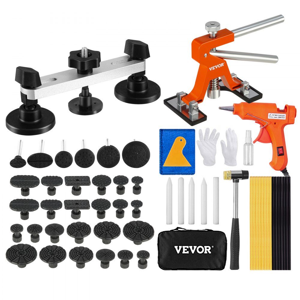 56-delige brugdeukreparatieset, inclusief 20 treklipjes en 6 x brugtreklipjes, aluminium uitdeukgereedschap voor auto's, koelkasten enz.